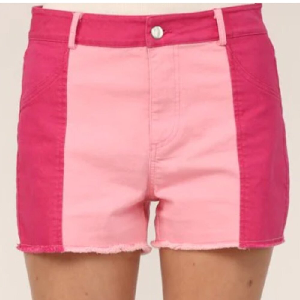 LFD pink colorblock shorts in size S